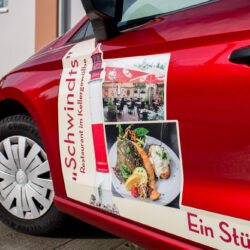 Fahrzeugbeklebung im Digitaldruck und mit Plottfolien - Schwindts Restaurant